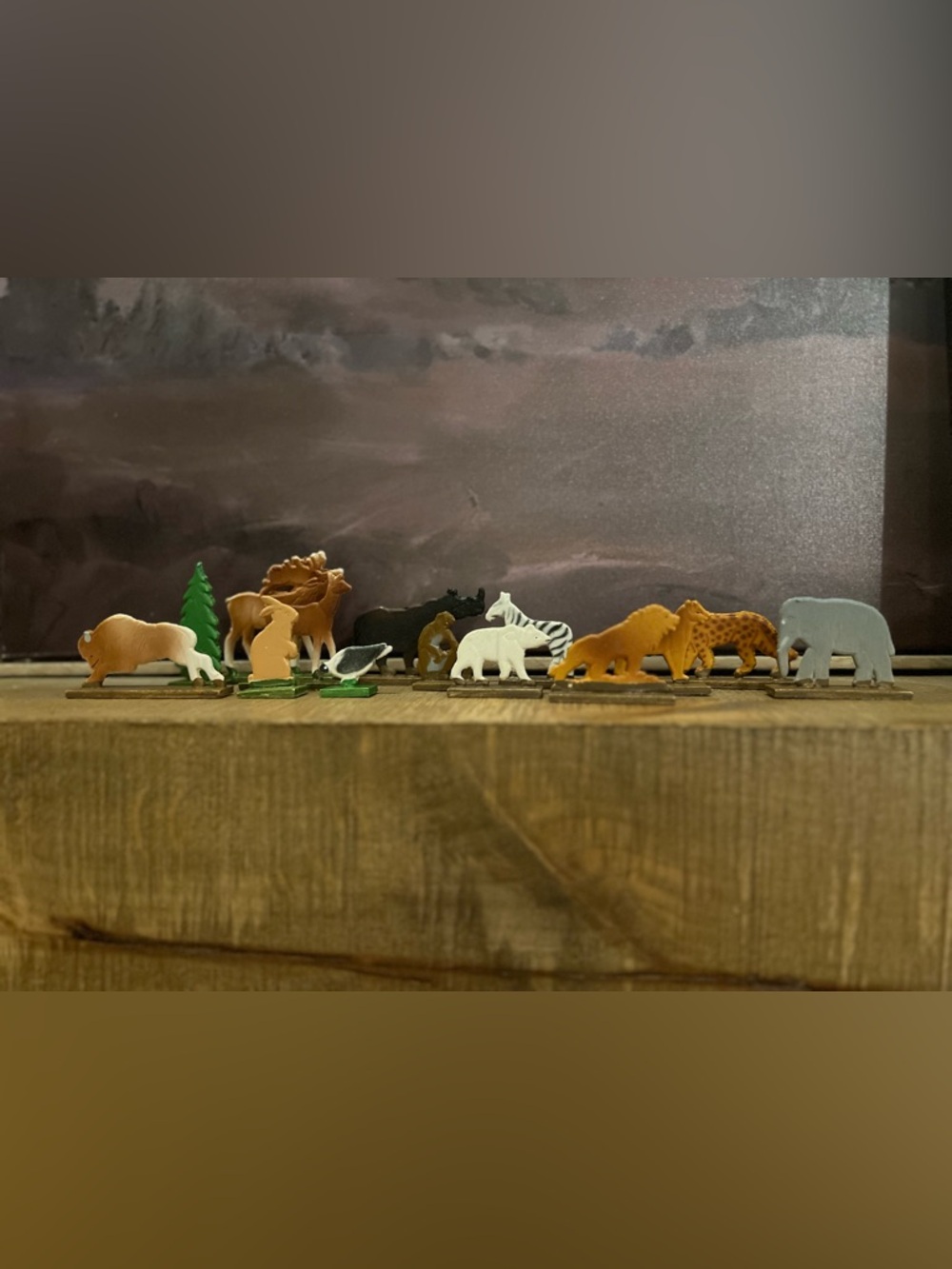 Vintage Miniature Flat Animal Figures HandPainted Zoo Wildlife Erzgebirge Style